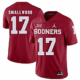 Oklahoma Sooners 17 Jordan Smallwood Red College Football Jersey Dzhi,baseball caps,new era cap wholesale,wholesale hats